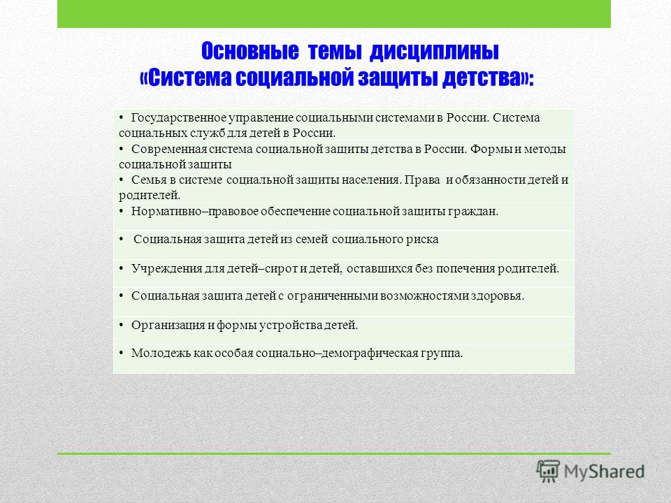 Контрольная работа по теме Современная система социальной защиты детства в Российской Федерации