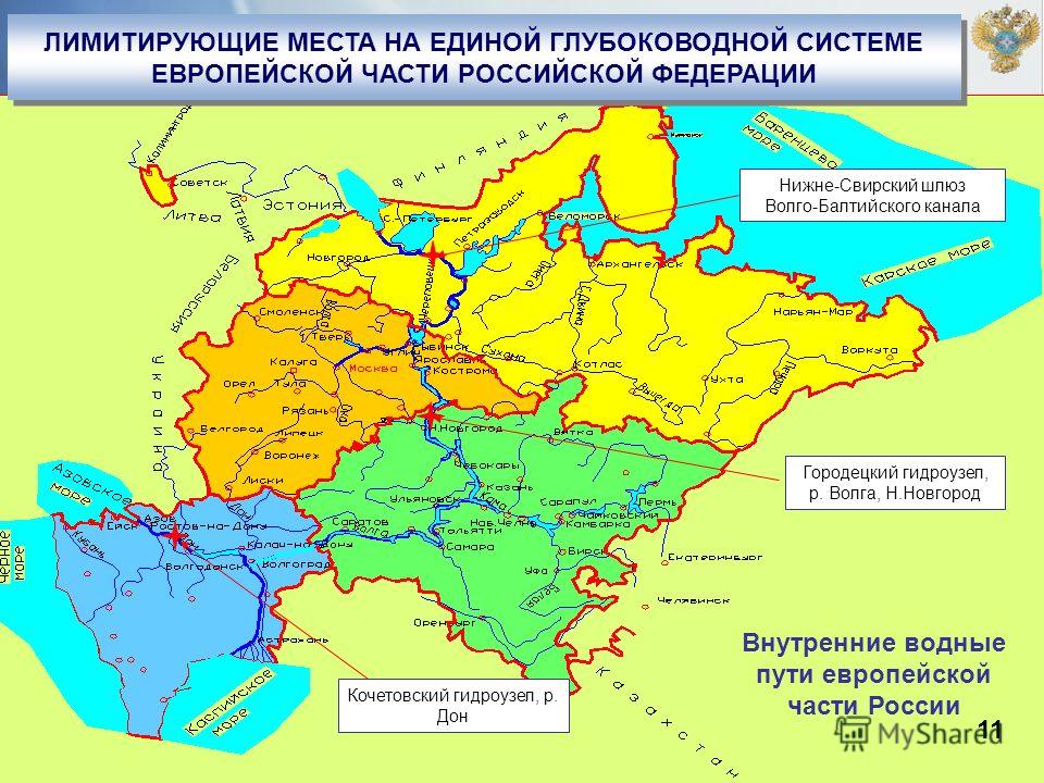 Водная схема европейской части россии Водная схема европейской части россии