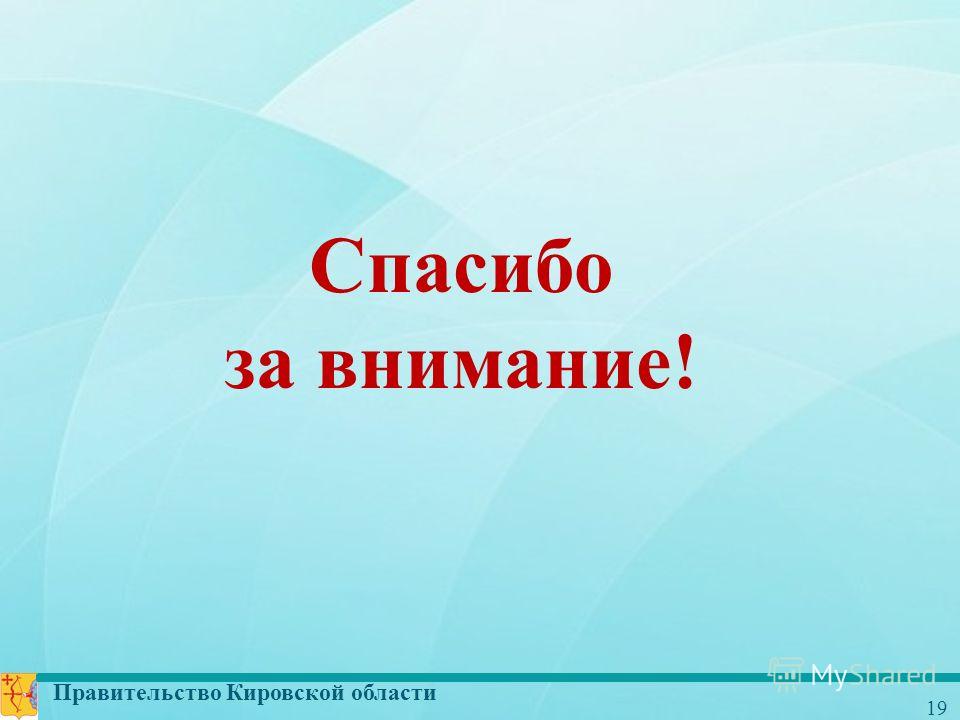 Правительство Кировской области 19 Спасибо за внимание!