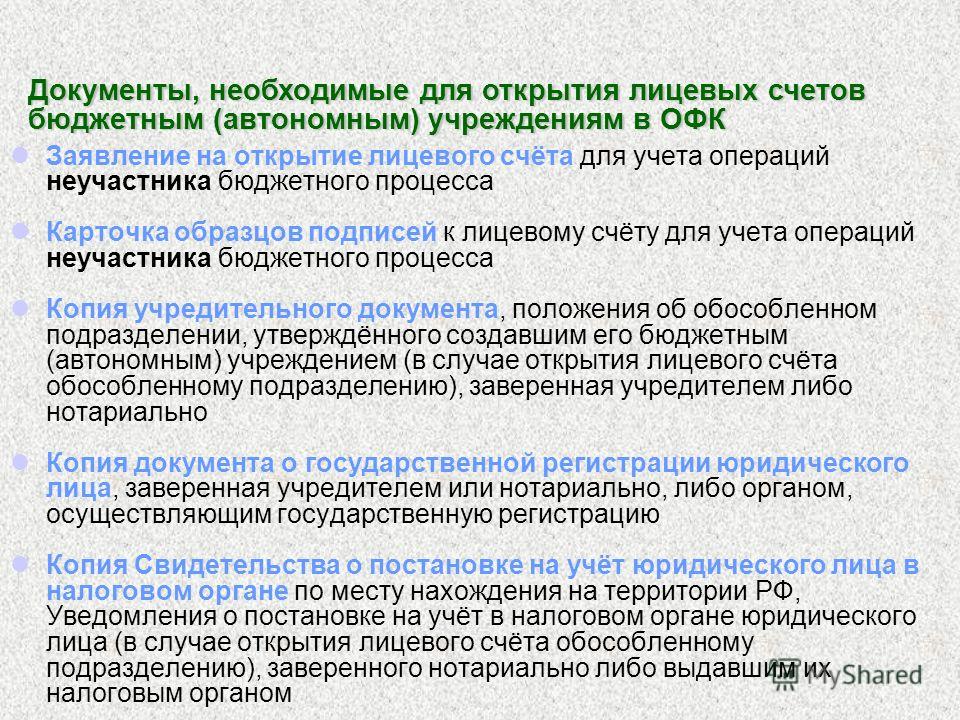 Документы необходимые для открытия лицевого счёта в казначействе Заявление на возмещение расходов ФСС: бланк года