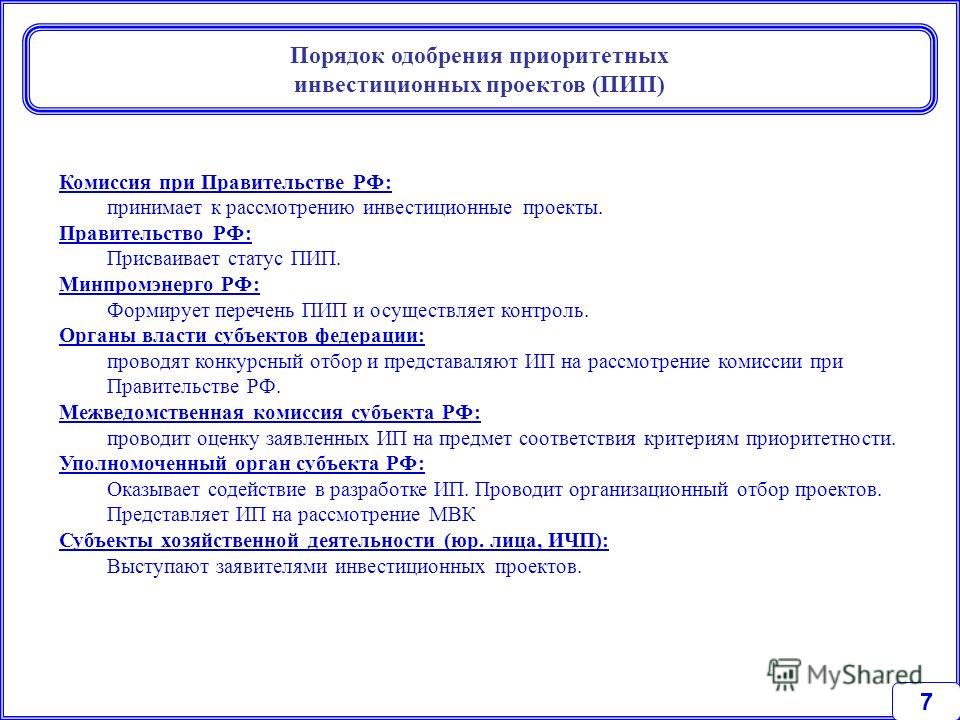 Перечень приоритетных проектов