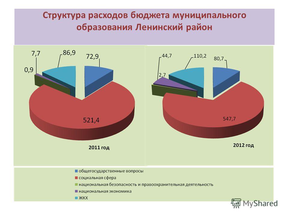 Структура расходов бюджета муниципального образования Ленинский район