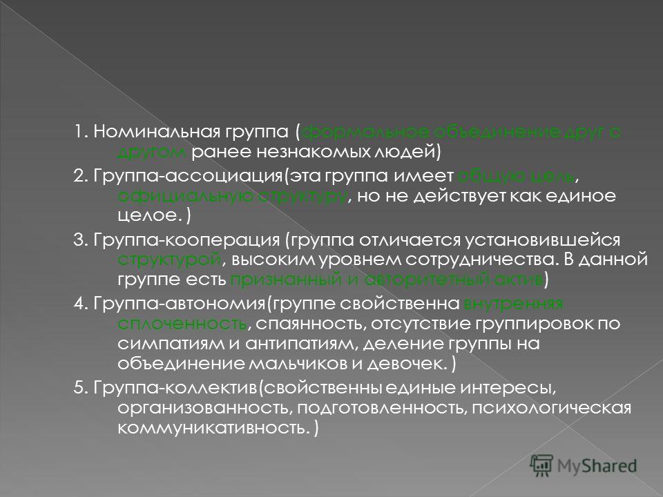 Кооперация в психологии примеры групп Номинальная группа - PascalBook.ru