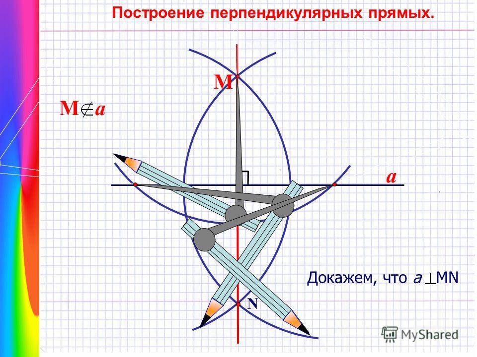 Примеры задач на построение построение перпендикулярных прямых