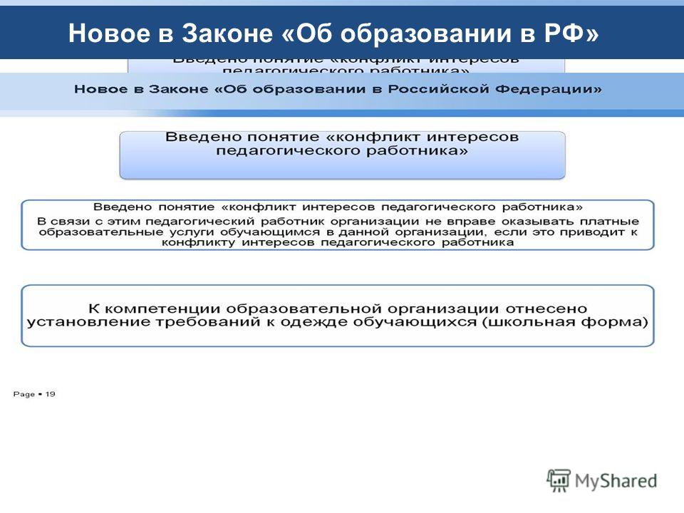 Новое в Законе «Об образовании в РФ»