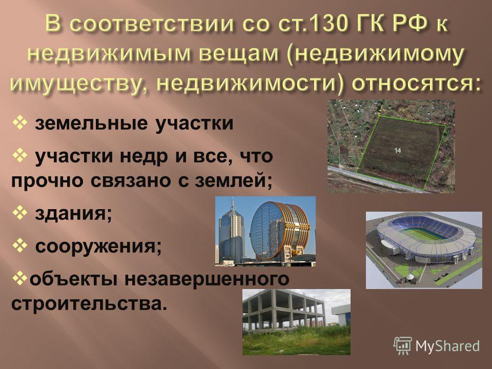 Земельные участки и все что прочно связано с землей Земельные участки и все что прочно связано с землей