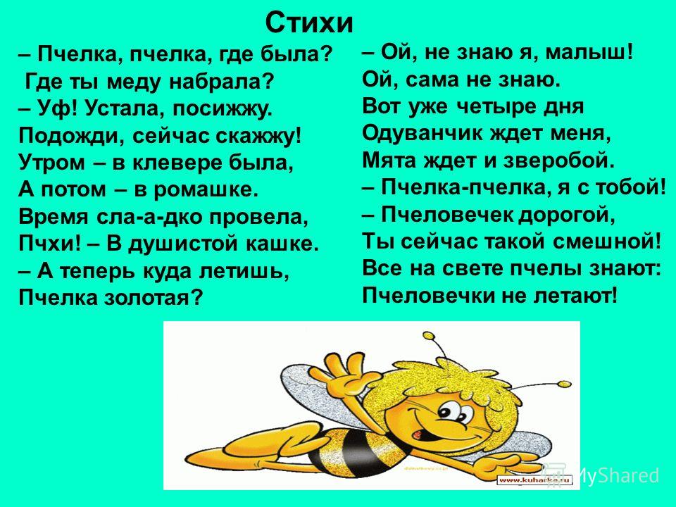 Стих про пчелок для детей Стих про пчелок для детей