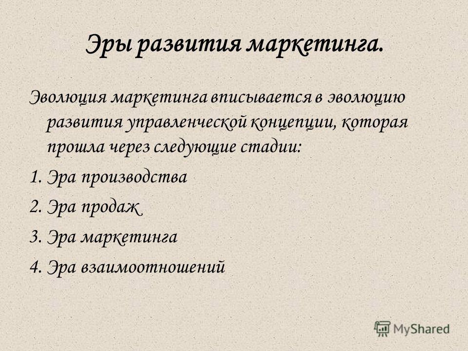 История Возникновения Маркетинга Реферат История Возникновения Маркетинга Реферат