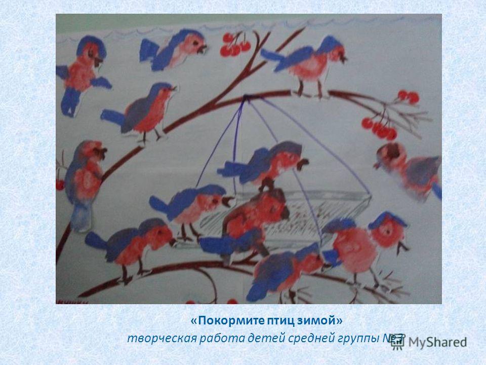 «Покормите птиц зимой» творческая работа детей средней группы 3