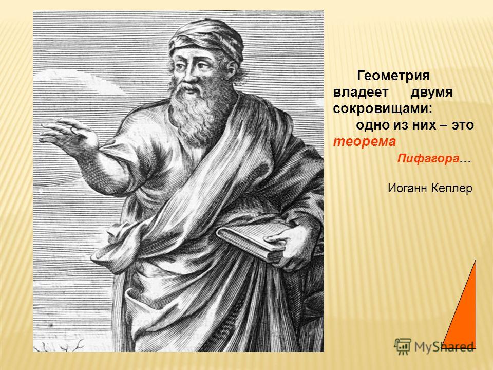 Геометрия владеет двумя сокровищами: одно из них – это теорема Пифагора… Иоганн Кеплер