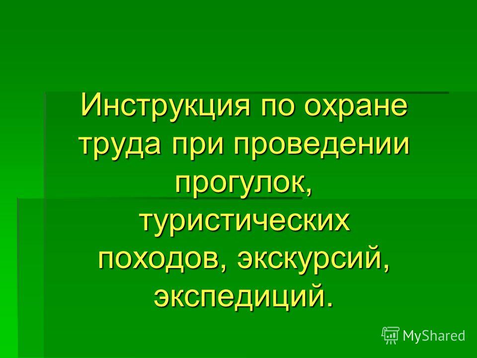 Инструкция по охране труда при проведении экскурсий прогулок