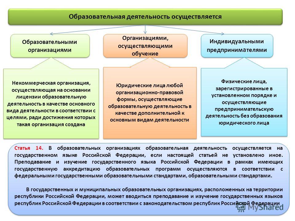 Образовательная организация также организация осуществляющая обучение