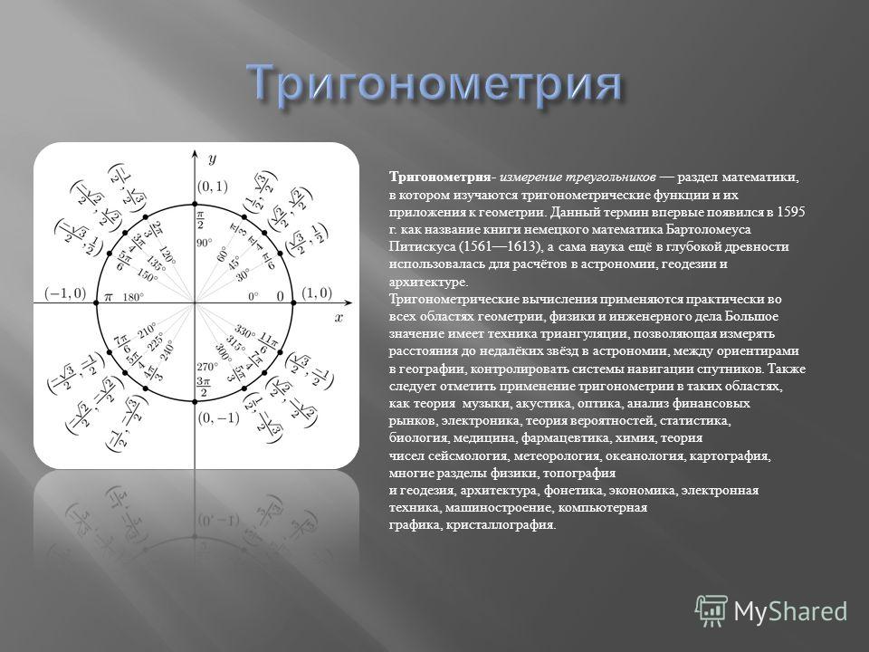 Проект на тему тригонометрия
