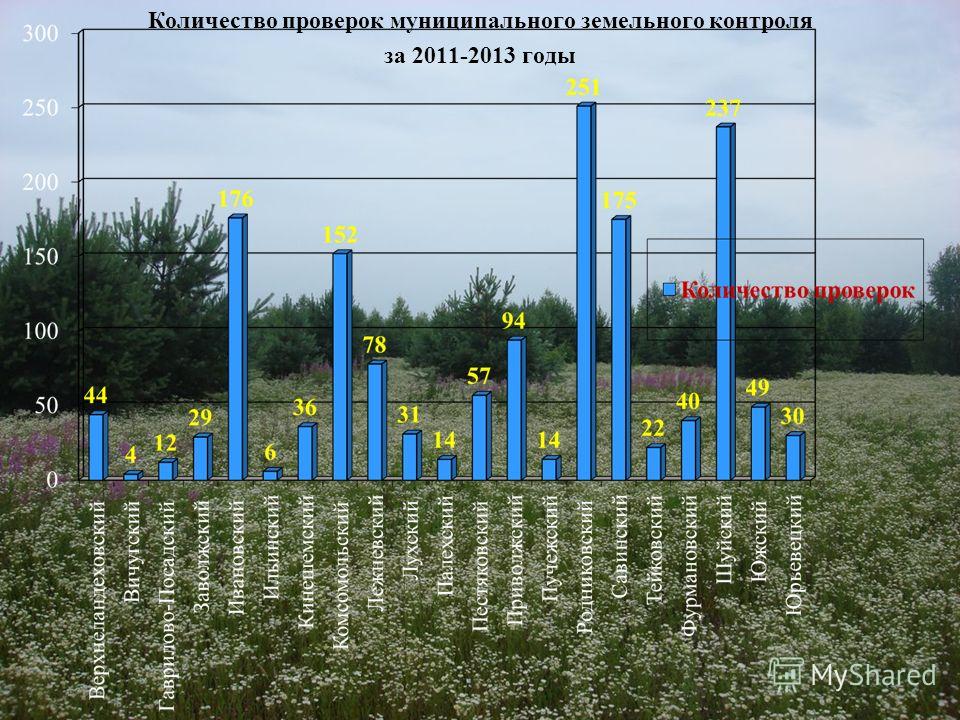 Количество проверок муниципального земельного контроля за 2011-2013 годы