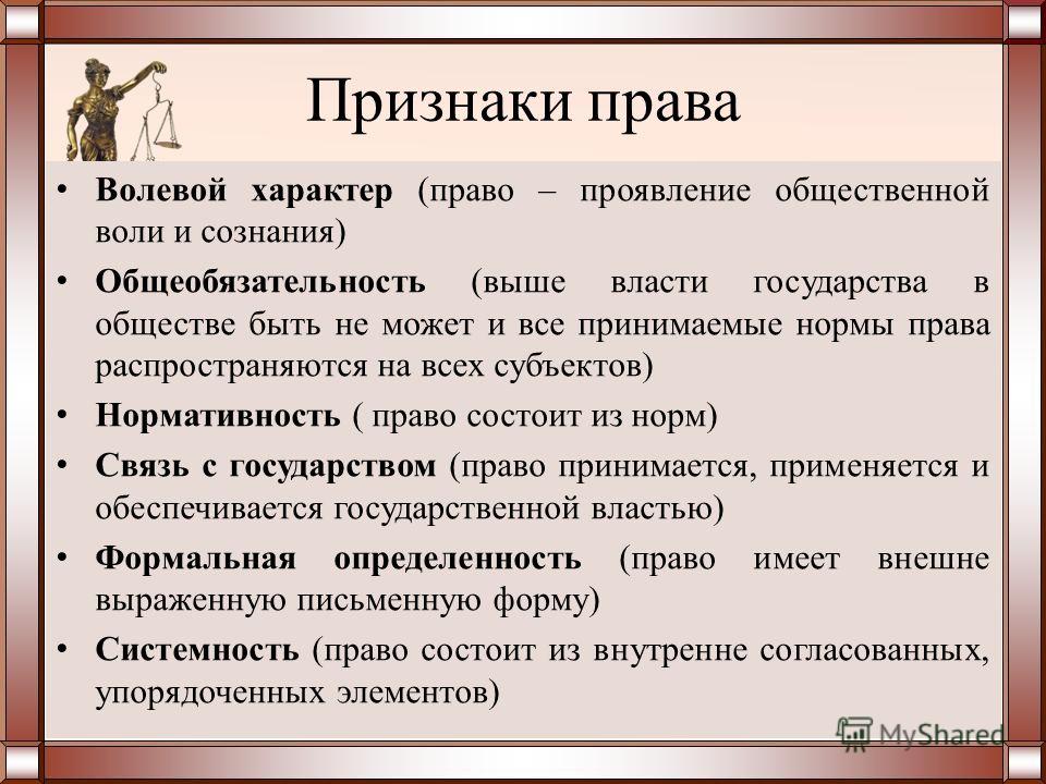 Контрольная работа по теме Происхождение, понятие права, его признаки и функции