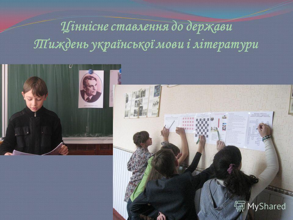 Ціннісне ставлення до держави Тиждень української мови і літератури