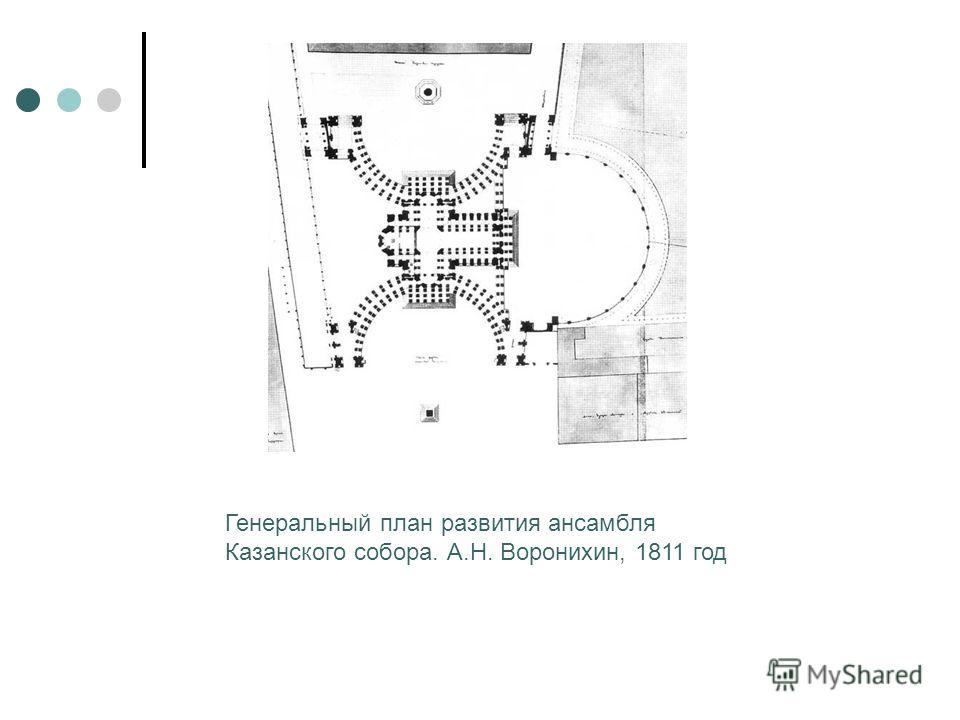 Генеральный план развития ансамбля Казанского собора. А.Н. Воронихин, 1811 год