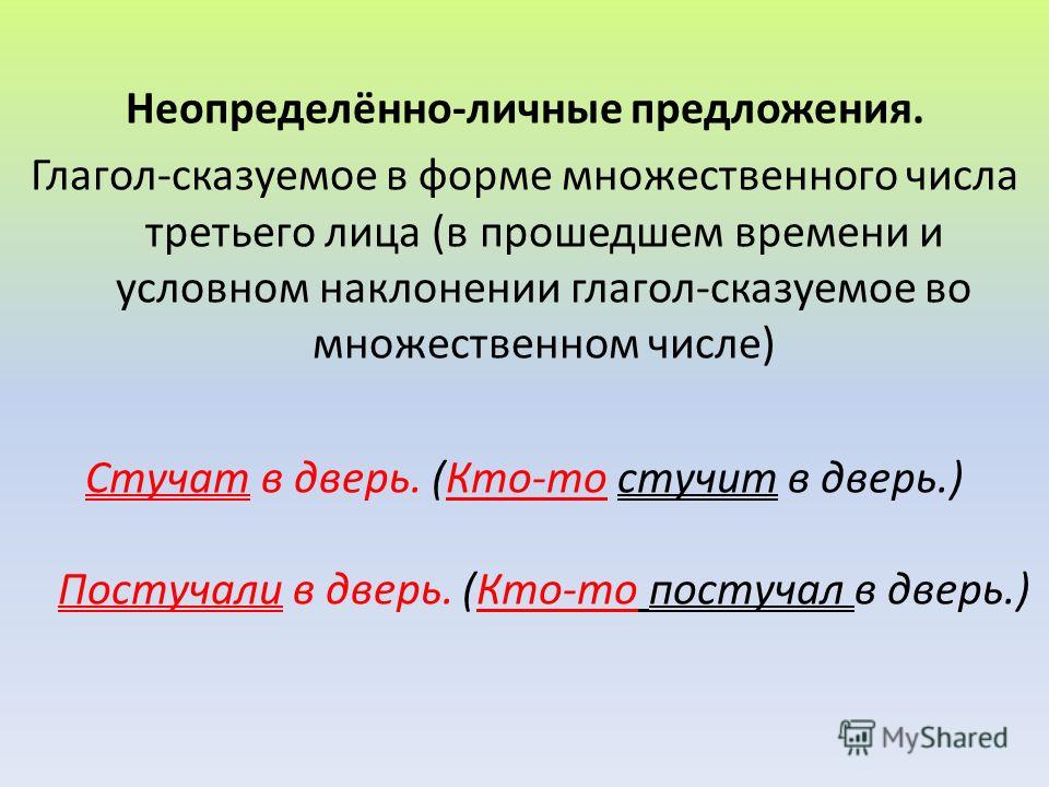 Презентация на тему: "Неопределённо - личные предложения. Внимание сосредоточено