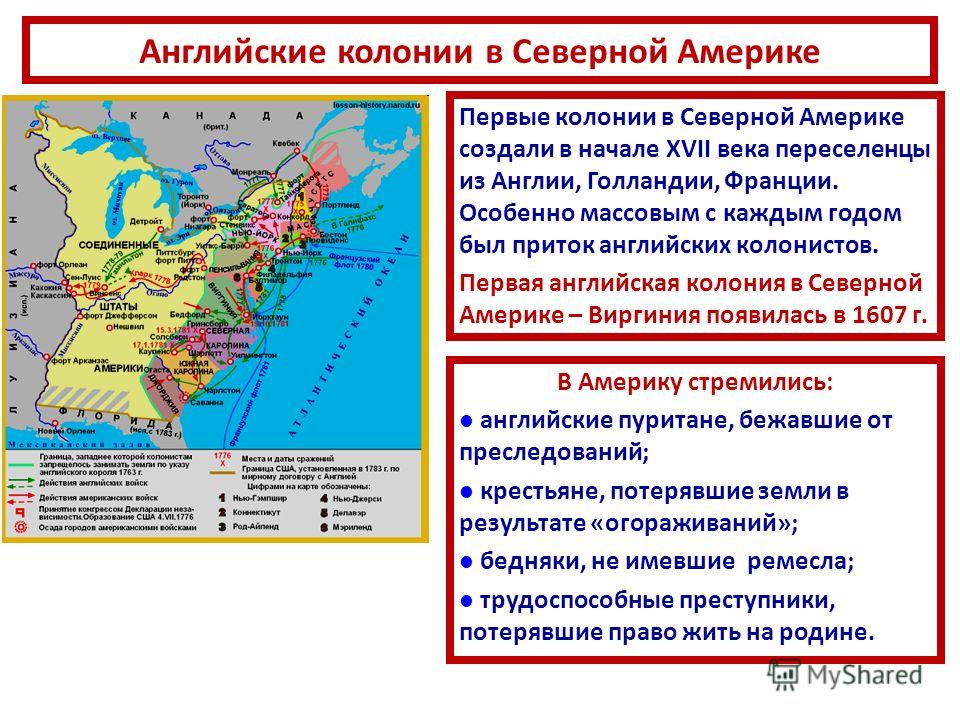 Доклад: Основание первых колоний в С.Америке. Англия и Новый Свет.