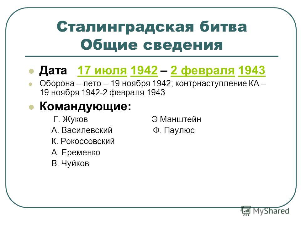 Контрольная работа по теме Сталинградская и Курская битвы 