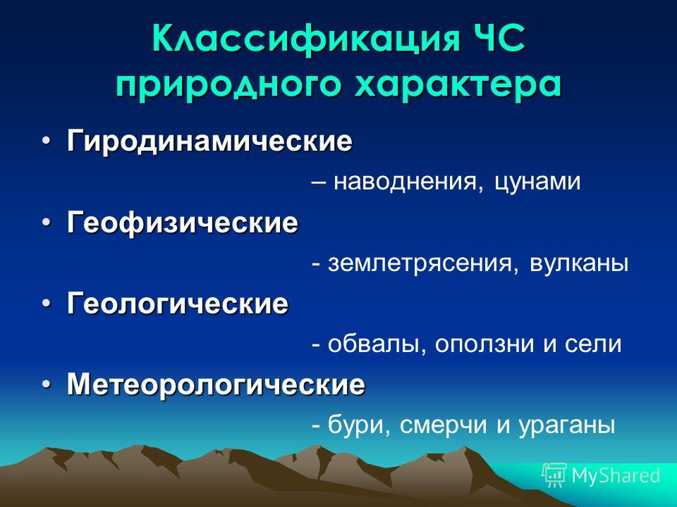 Чрезвычайные ситуации природного характера 7 класс презентация
