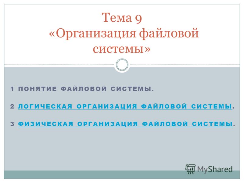 Понятие файловой системы