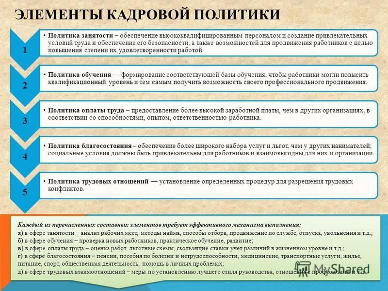 Кадровая политика в социальных отношениях в организации Кадровая политика в социальных отношениях в организации