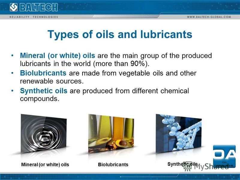 Презентация на тему "OIL ANALYSIS. Types of oils and lubricants