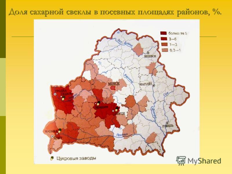 Карта россии сахарная свекла