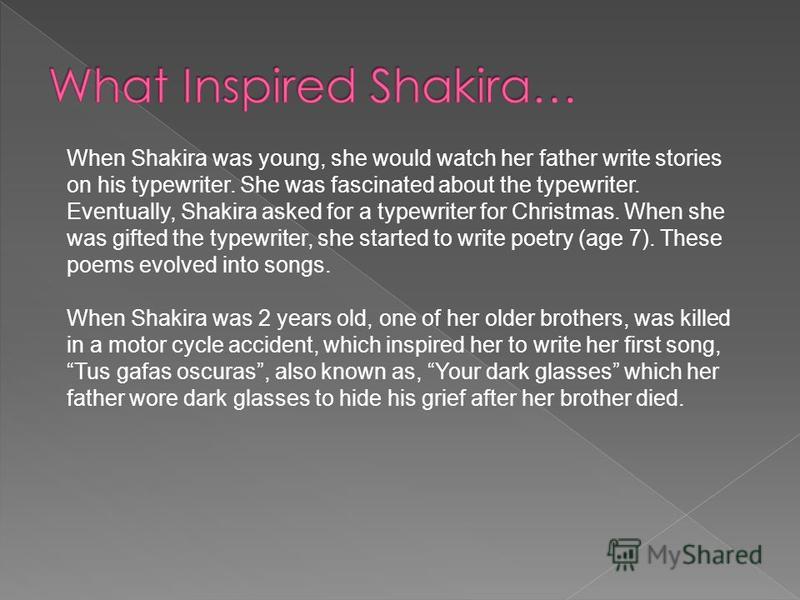 Презентация на тему: "Shakira is well known all over the world as a