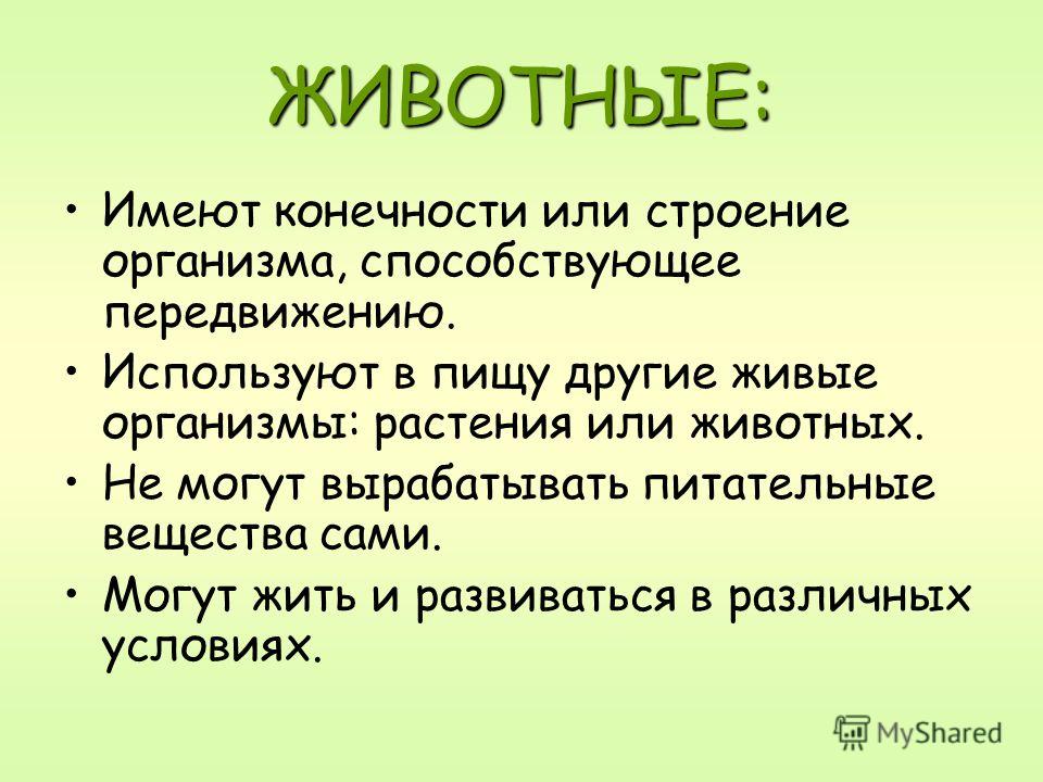 Животные имеют конечности или Животные имеют конечности или