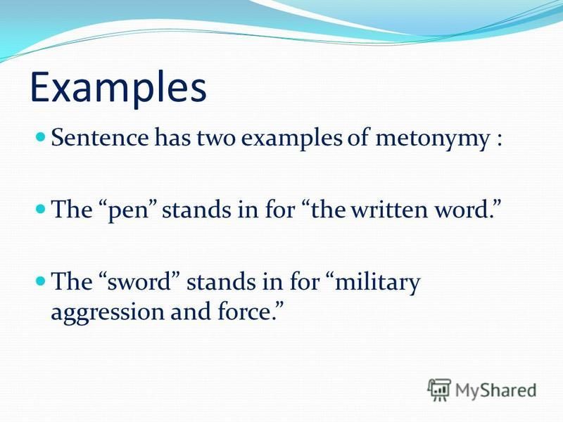 example for metonymy Ppt understanding metonymies in discourse (2002) powerpoint.