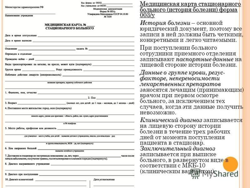 Бланк Карта Интенсивной Терапии