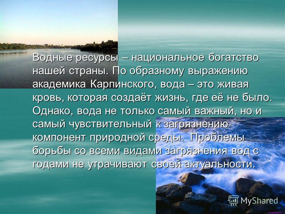 Водные богатства проект