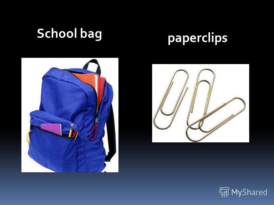 School bag paperclips