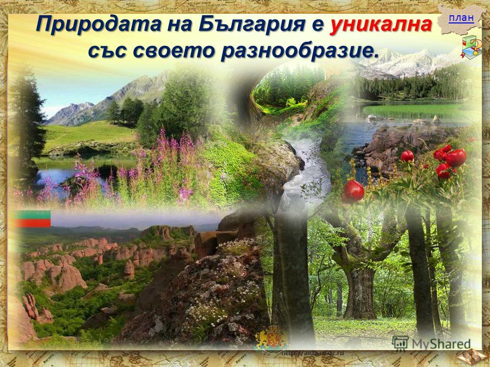 Природата на България е уникална със своето разнообразие. план