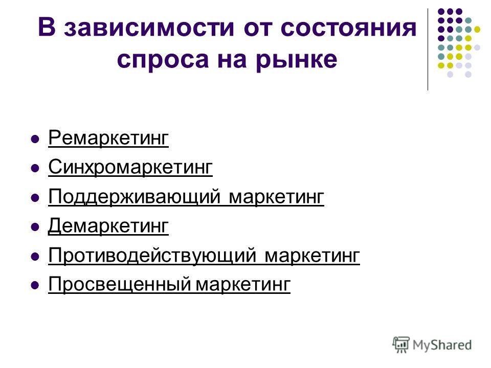 С чем связан демаркетинг С чем связан демаркетинг
