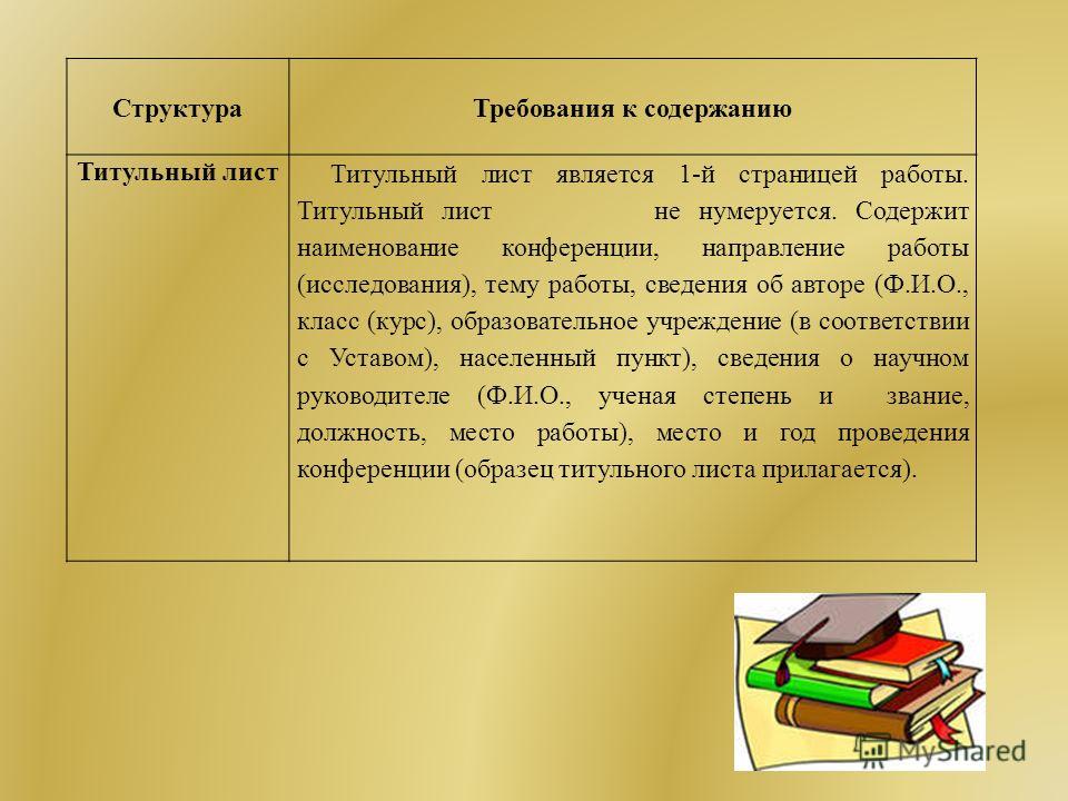 Структура учебного исследовательского проекта