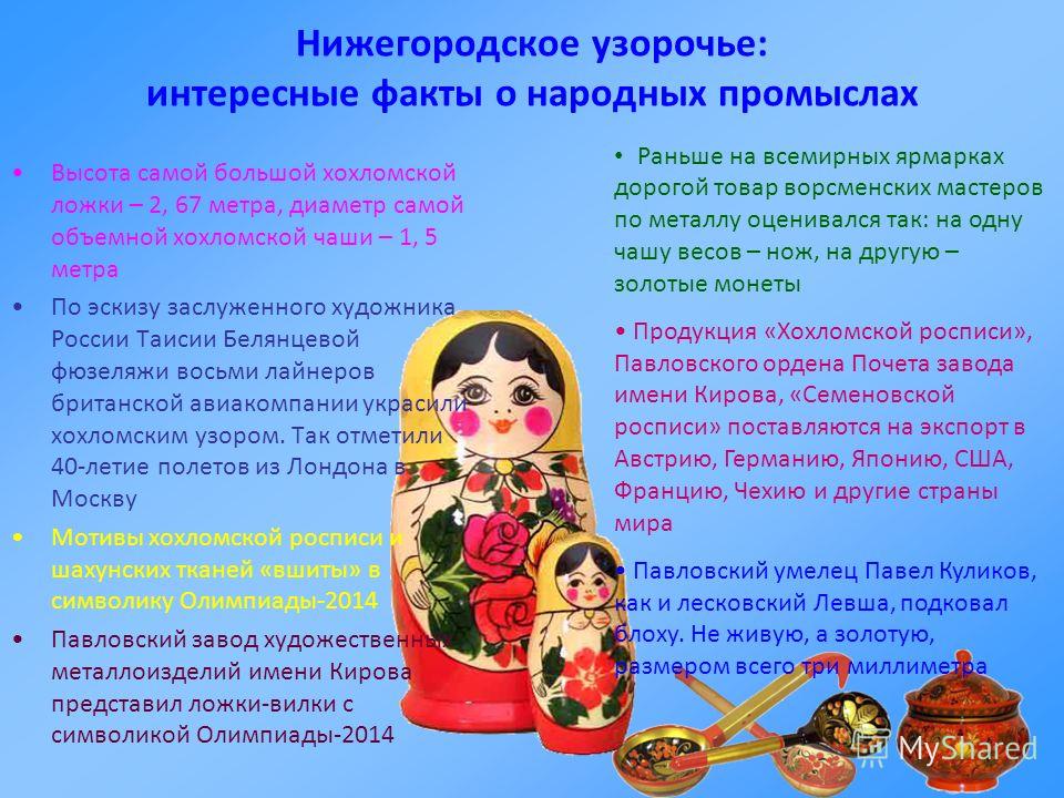 Интересные факты о хохломской росписи Интересные факты о хохломской росписи