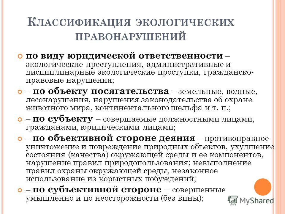 Схема состав экологического правонарушения