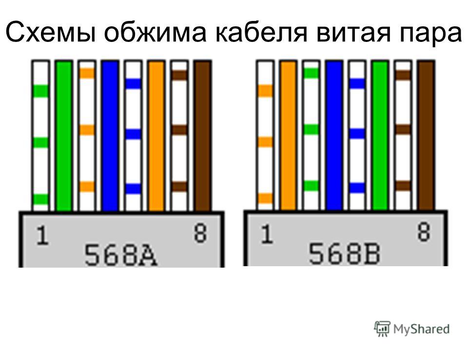 Чем отличается схема обжима а и в Чем отличается схема обжима а и в