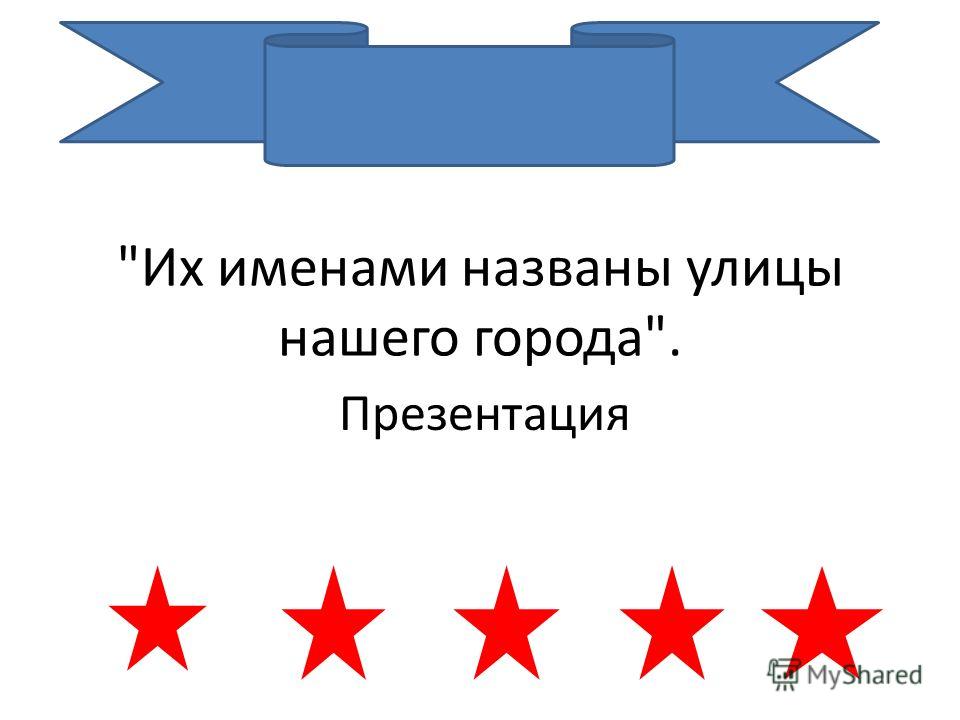 Их именами названы улицы нашего города презентация