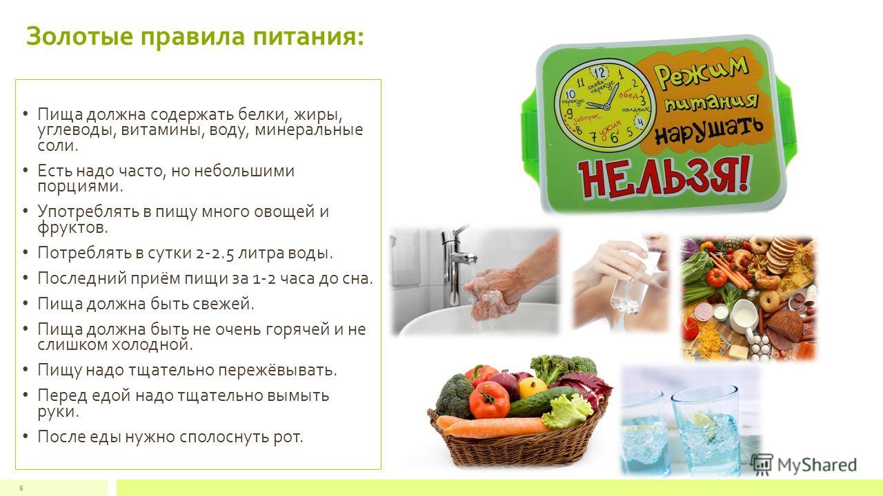 Золотые правила питания Золотые правила питания