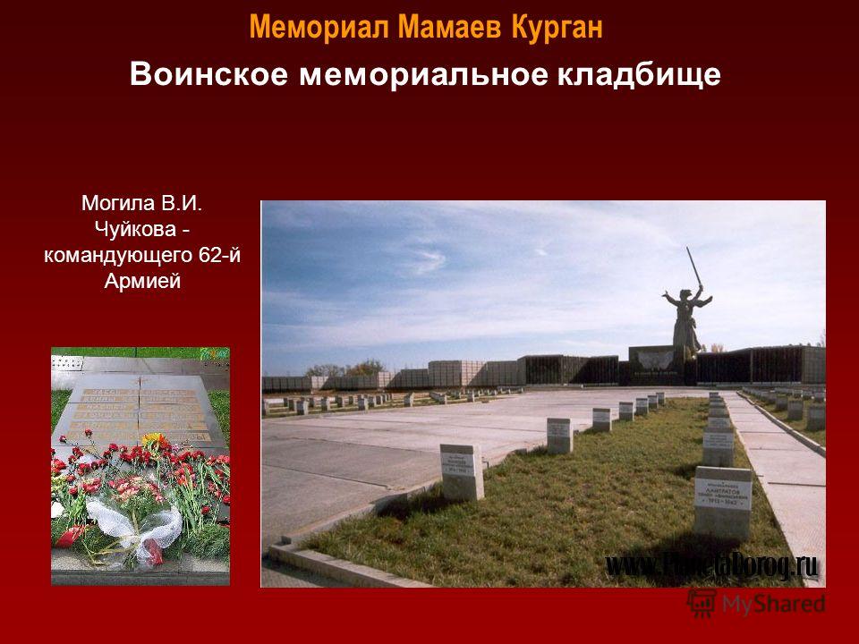 Могила В.И. Чуйкова - командующего 62-й Армией Мемориал Мамаев Курган Воинское мемориальное кладбище