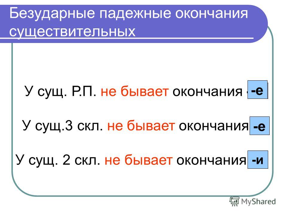 Какие бывают окончания в русском языке 2 класс