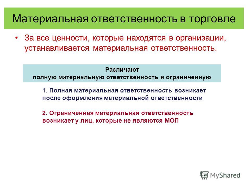 Реферат: Ограниченная и полная материальная ответственность работника