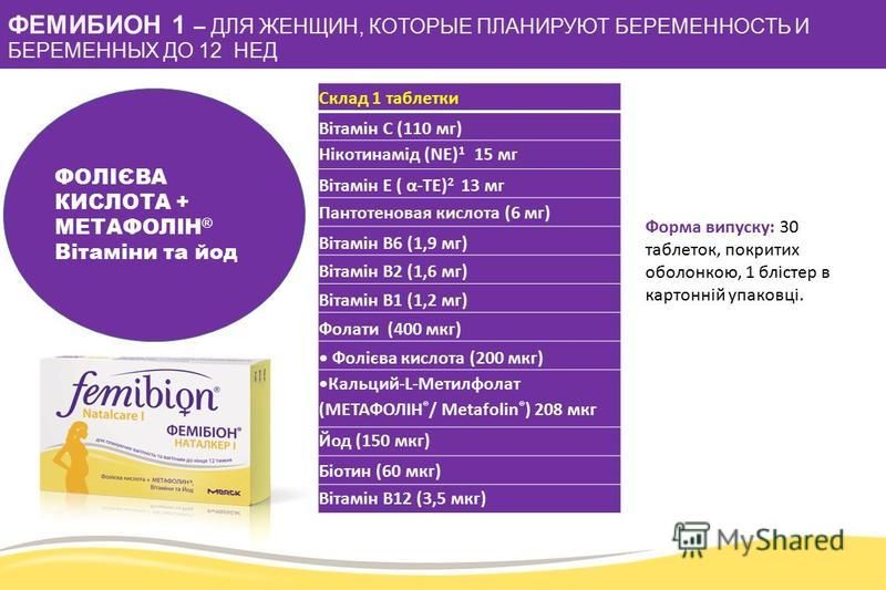 Бад для беременных фемибион 1 94