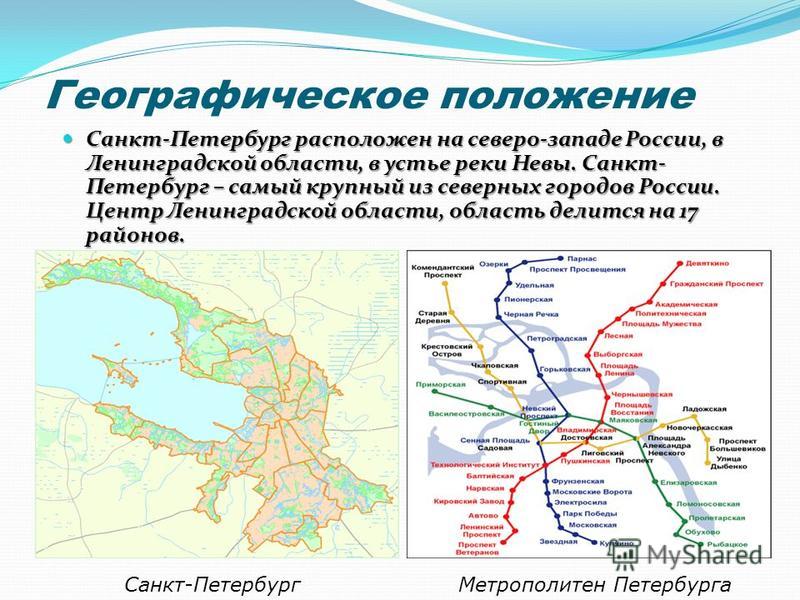Заполните таблицу географическое положение санкт петербурга