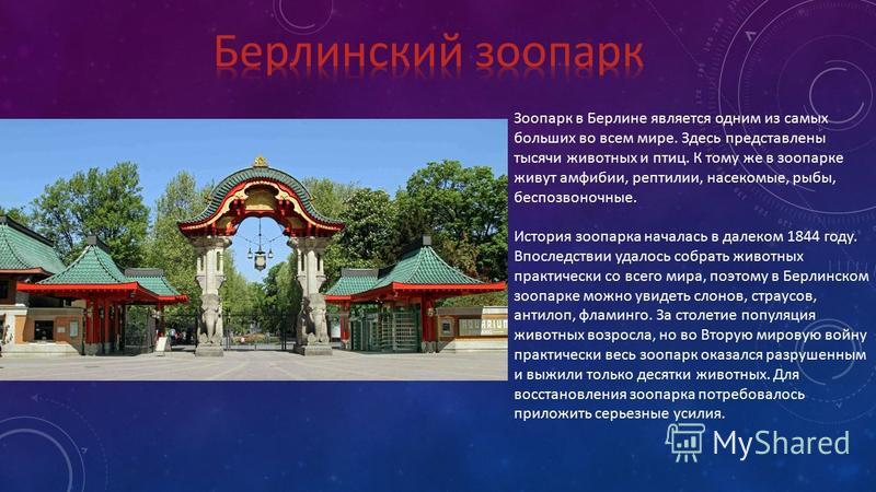 Проект 3 класс зоопарк Берлинский зоопарк проект