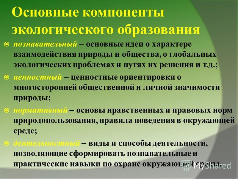Доклад: Экологическое возрождение России в экологическом образовании